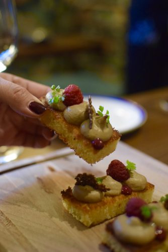 Chicken liver mousse with rasberry